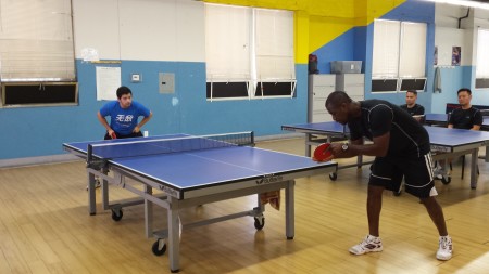 Simon serves to Alex at the start of the game in a very close match. The difference in total points scored was only 5.